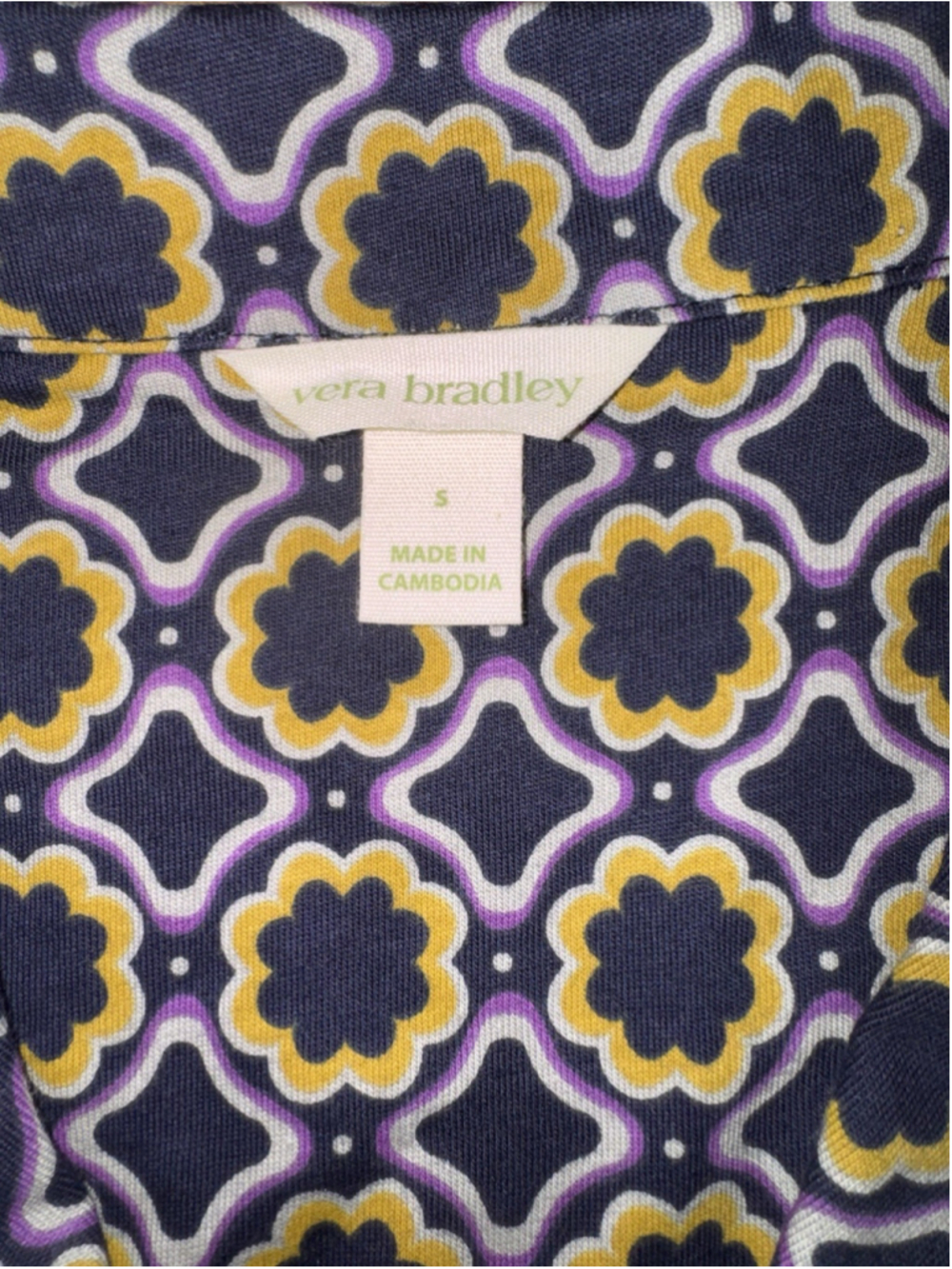 Vera Bradley Women's Small Pajama Set Blue Cotton Loungewear Cozy Maximalist - Picture 4 of 16